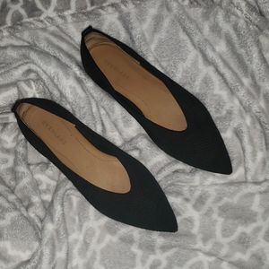 Black everlane seude flats